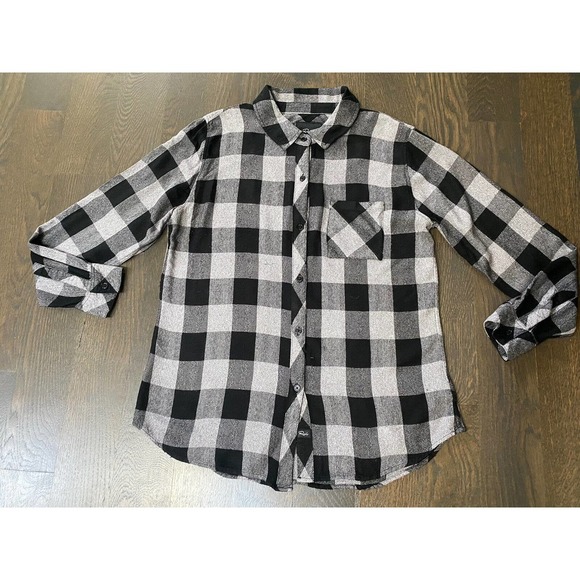 Rails Hunter Black Gray Check Button Up Shirt~M - Picture 3 of 5